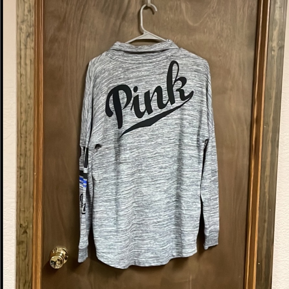 Victorias Secret Pink‎ Quarter Zip Button Sweatshirt Small - Picture 1 of 3
